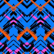 Multicolor hand drawn pattern with zigzag lines N2