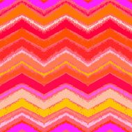 Hand drawn zigzag pattern in tropical coral red