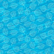 Elegant pattern with leafs drawn in thin lines