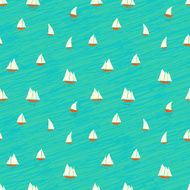 Nautical pattern with small boats on waves