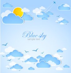 Good weather Blue sky with clouds Vector