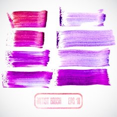 Vector set of different grunge brush strokes N17