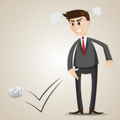 cartoon angry businessman throwing crumple paper