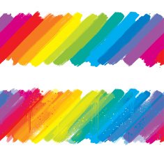 Angled rainbow paint strokes