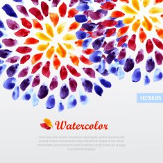 Watercolor template colorful rainbow brushstrokes N5