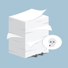 Businessman under the stack of paper N2