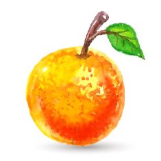 Handmade watercolor grunge orange for retro design