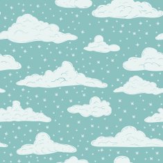 Winter clouds with snow Seamless pattern