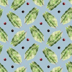 Seamless pattern with bay leaf N5