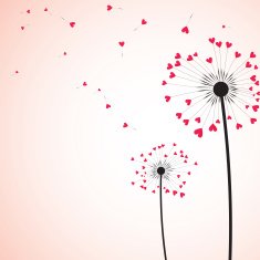 Silhouette dandelion wind heart arrow vector N2