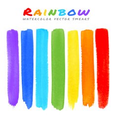 Rainbow Watercolor Brush Smears N9