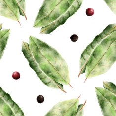 Seamless pattern with bay leaf N9