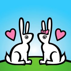 Bunnies in Love (useful for Easter)