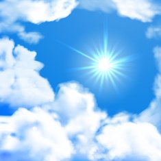Vector bright sky whit sun and clouds N2