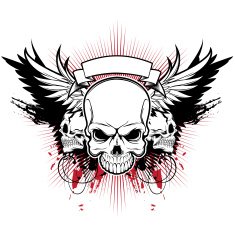 three skull wings