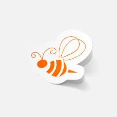 Realistic paper sticker Bee N7