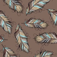 Vintage ethnic vector Feathers N2