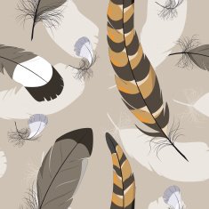Seamless background with feathers N2