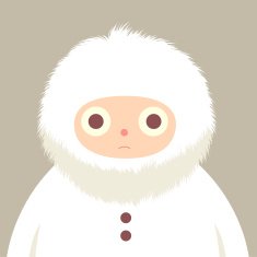 Fake fur inuit eskimo stare cartoon character illustration N2