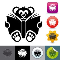 Teddy bear reading icon