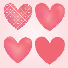 pink watercolor hearts N3