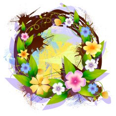 Capital Letter Q created by flowers and leaves