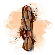 Capital Letter I created by Coffee beans N2