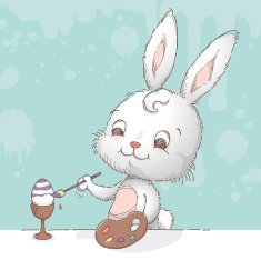 Bunny painting an easter egg N2