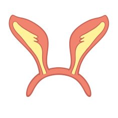 Furry Bunny Ears isolated on white background
