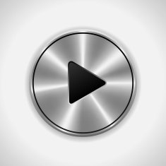 Realistic Play metal button Vector eps10 Isolated