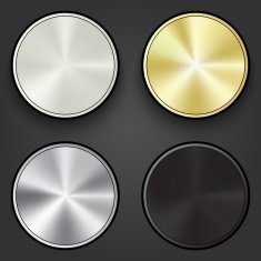 Metal round buttons vector