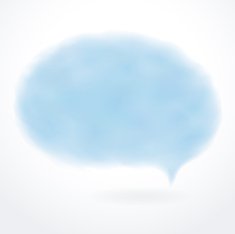 Vector Speech Thought bubble Blue fluffy cloud Symbol of overcast