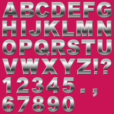 Metal Letters and Numbers