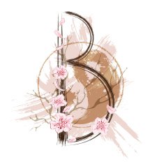 Letter B in asian style
