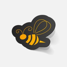 Realistic paper sticker Bee N9