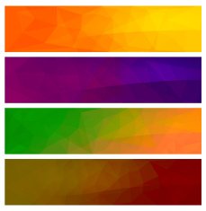 Four vector polygonal backgrounds for banner 2
