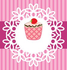 vector retro cupcake card