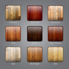 Set of wood icons