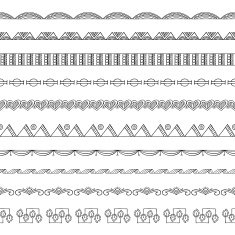 Seamless Doodle Border and Frame Elements N2