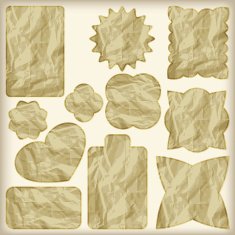 set of foil cut golden shiny vintage tags