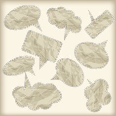 nine retro speech bubbles