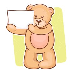 Teddy Bear with sign N2
