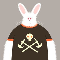 medieval t-shirt rabbit character fluff