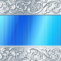 Blue and brushed steel futuristic banner