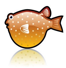Glossy Fugu fish icon N2