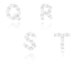 paper alphabet letters font Q R S T