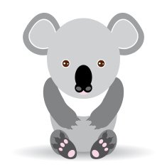 Cute cartoon koala on a white background Vector
