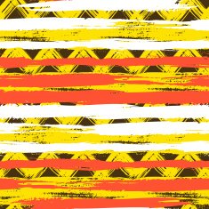 Seamless ethnic zigzag pattern with bold brushstrokes N2