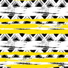 Seamless ethnic zigzag pattern with bold brushstrokes N3