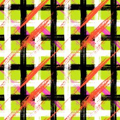 Seamless plaid pattern with bold brushstrokes and stripes N4